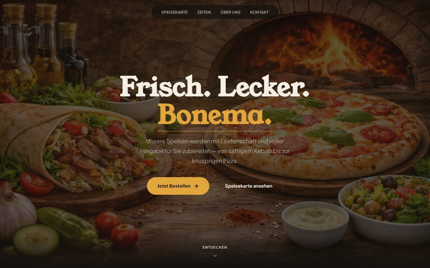 Vorschau der Landingpage von Pizzeria Bonema