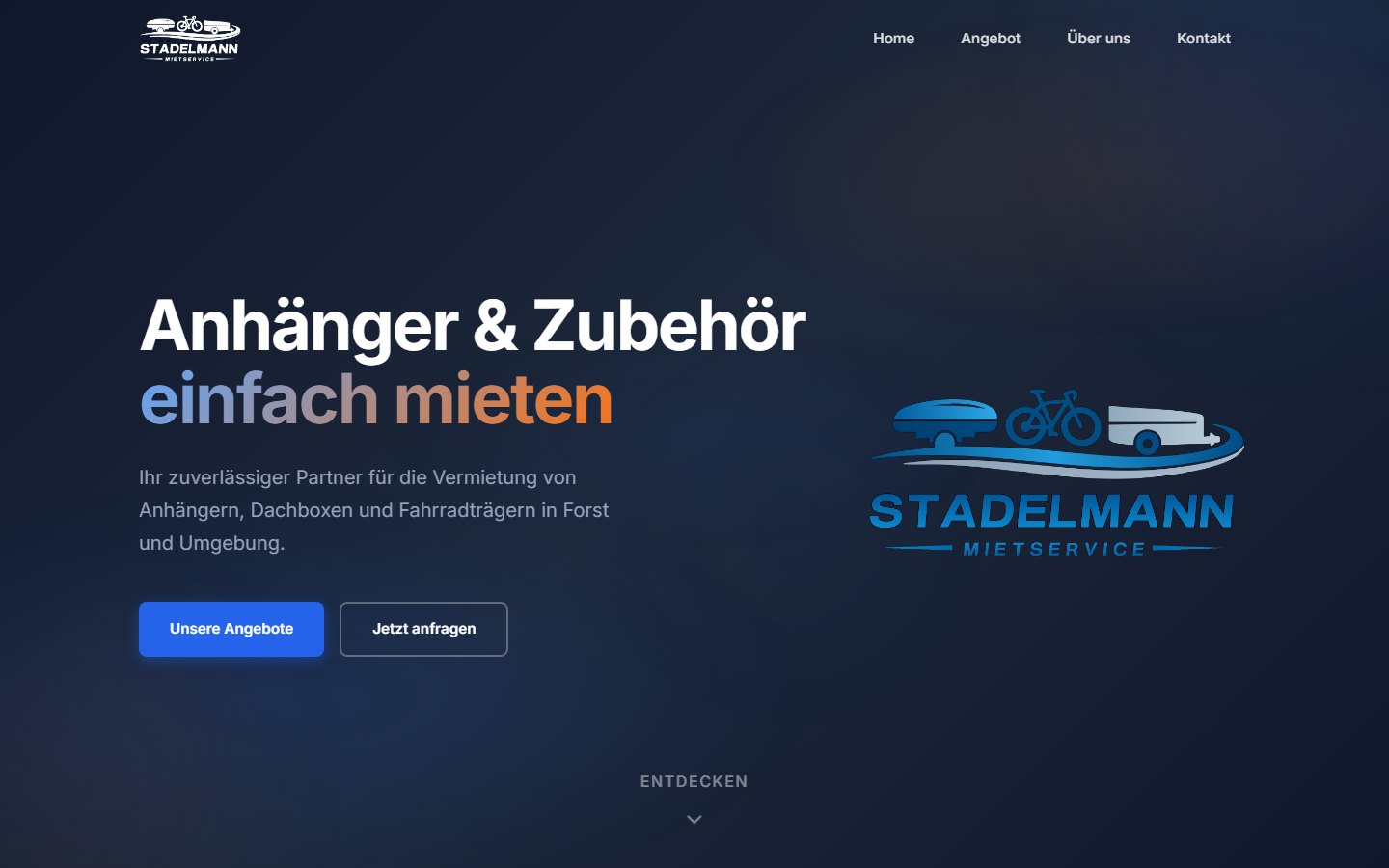 Vorschau der Landingpage von Stadelmann Mietservice